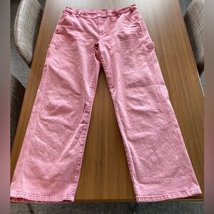 GAP 16Tall 90’s Midrise Wide leg Pink carpenter style jeans -EcoFriendly